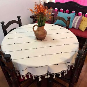 Striped Cotton Mexican Tablecloth - Various Sizes