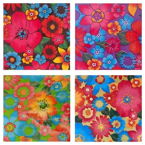 Floral Mexican Tablecloth: Various Sizes & Colors