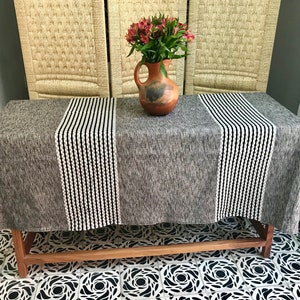 Striped Cotton Mexican Tablecloth - Various Sizes