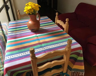 Colorful Cotton Mexican Tablecloth - Various Sizes