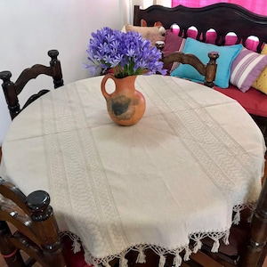 Light Cinnamon Cotton Mexican Tablecloth - Various Sizes