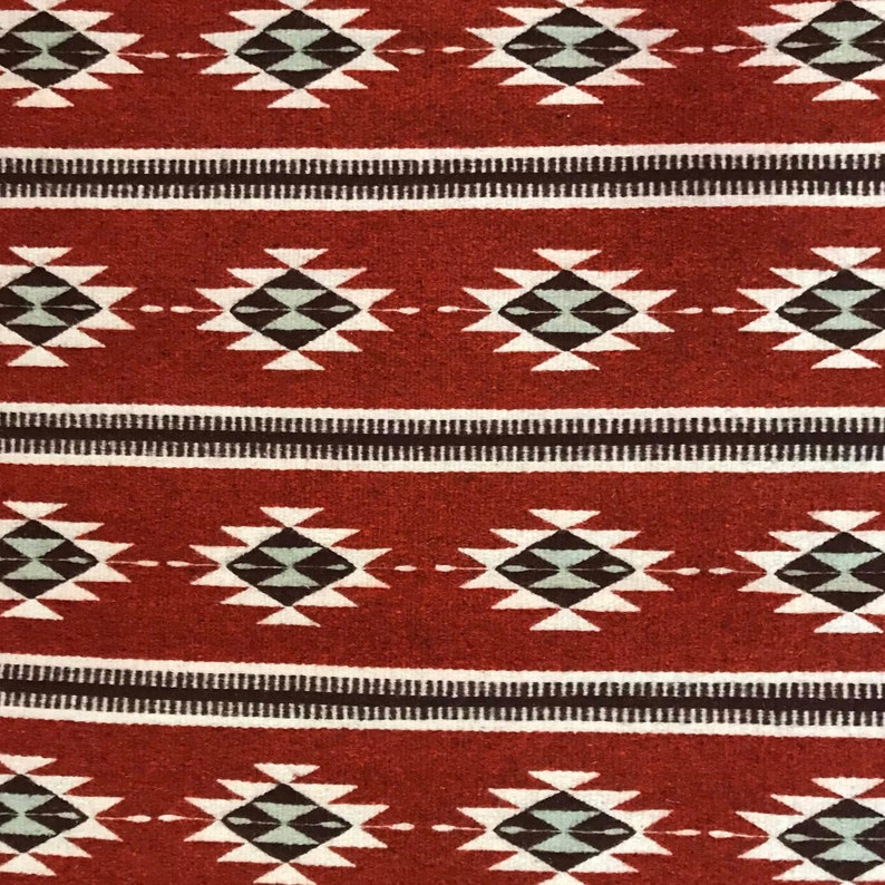 Rust Blue Rug Geometric Pattern Geometric Mexican Rug in Rust & Blue - Etsy