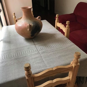 Gray Cotton Mexican Tablecloth - Various Sizes