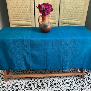 Blue Cotton Mexican Tablecloth - Various Sizes