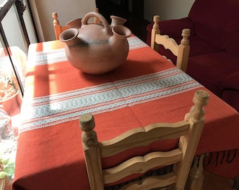 Orange Cotton Mexican Tablecloth - Various Sizes