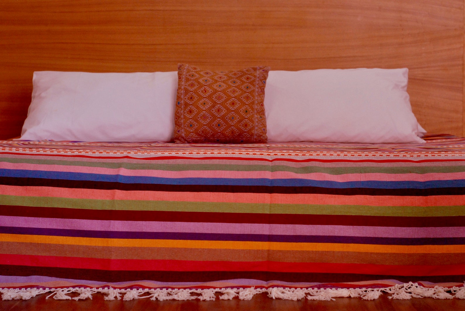 Colorful Striped Mexican Bedspread Various Sizes Etsy