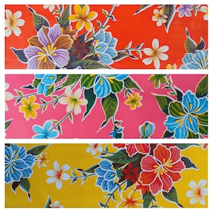 Hibiscus Mexican Tablecloth: Various Sizes & Colors
