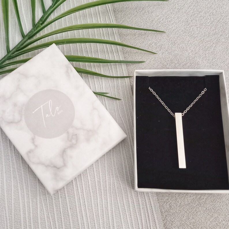 Best Friends Rose Gold 3D Bar Necklace Mothers Day Jewellery Gift For Her Good Luck Birthday Bridesmaid gift Christmas gift