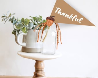 Printable Thanksgiving Pennant Flag, Autumn Decor (Digital Download)