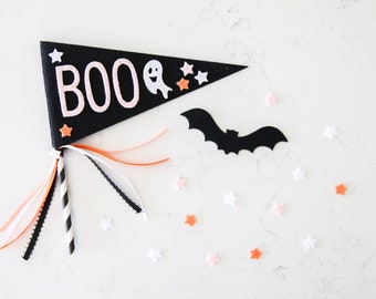 Boo Basket Filler, Halloween Flag, Halloween Basket Gift, Kids Halloween Decor, Ghost Pennant, Halloween wand