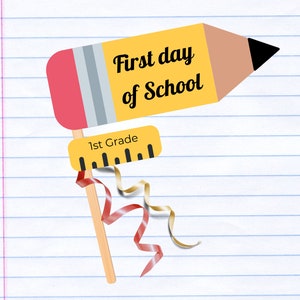 First day of School Flag Photo Prop, 1st day of School Pennant, Back to School Sign, Last day of School, Grades Preschool through 8th Grade