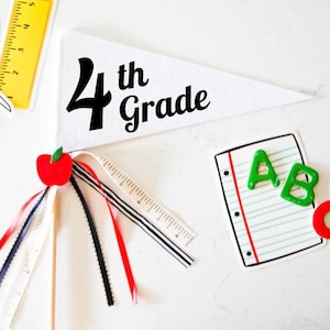 First day of School Flag Photo Prop, 1st day of School Pennant, Back to School Sign, Last day of School, Grades Preschool through 8th Grade