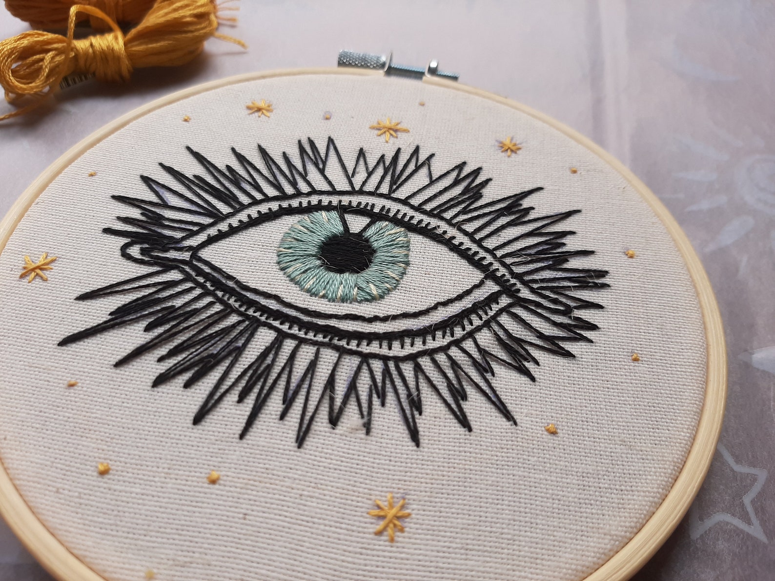 Mystic Eye Hand Embroidery Hoop Art modern hand embroidery Etsy