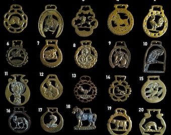 Vintage & Antique Horse Harness  Brass Medallions.