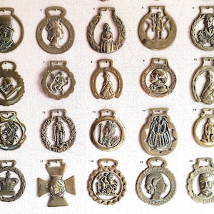 Vintage & Antique Horse Harness  Brass Medallions.
