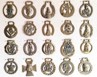 Vintage & Antique Horse Harness  Brass Medallions.