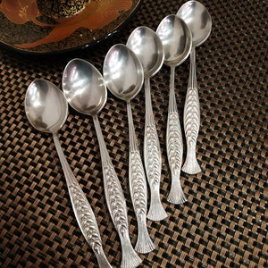 Lot of 6 Vintage USSR  Alpaca silvered Tea Spoons from 1970.