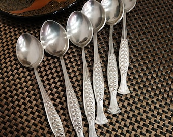Lot of 6 Vintage USSR  Alpaca silvered Tea Spoons from 1970.