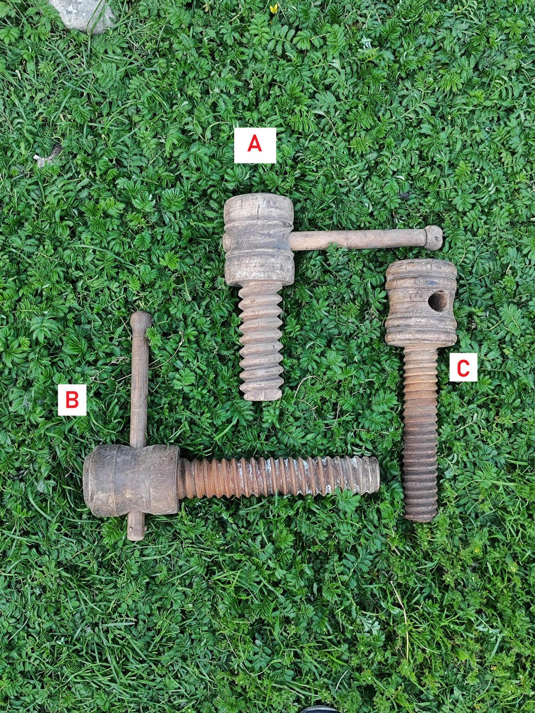 Antique Wooden Threaded Rod, Clamping Screw for Work Table - Etsy