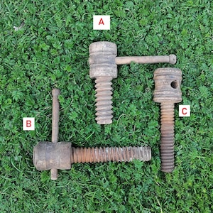 Antique  Wooden threaded rod, clamping screw for Work Table