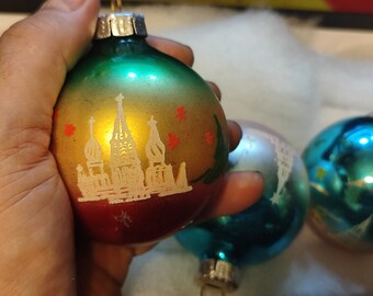 Midcentury Mercury Glass West German Christmas Ornaments, A Lot of 3