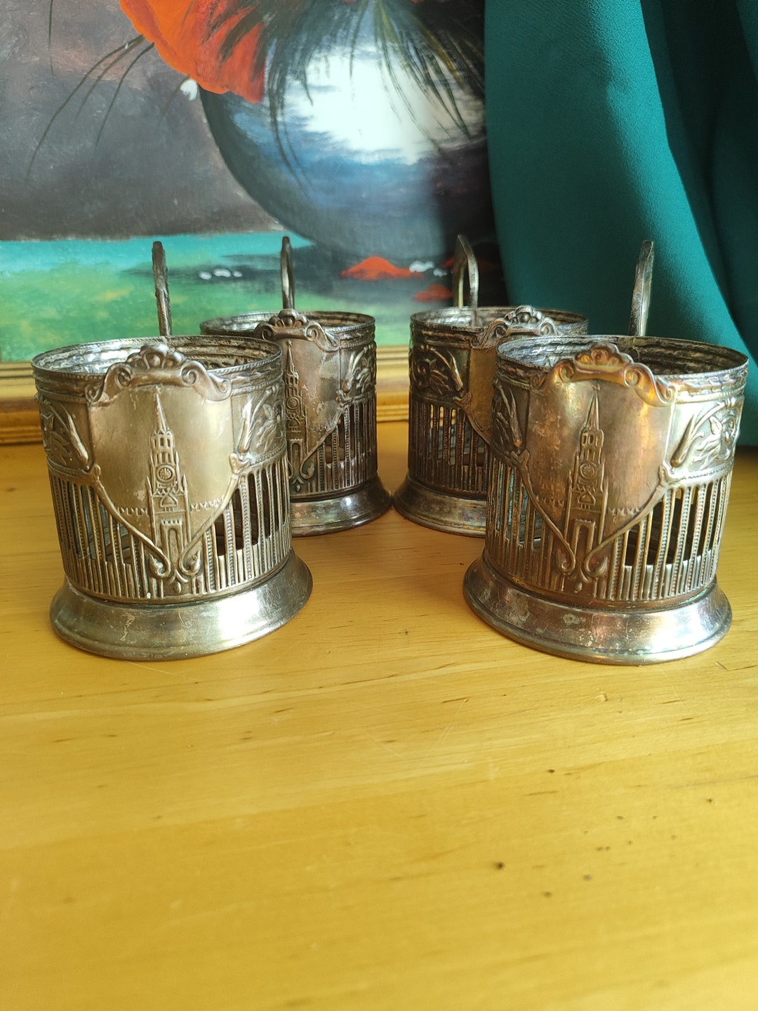Vintage Soviet Russia Tea Glass Holder - Podstakannik - Spasskaya