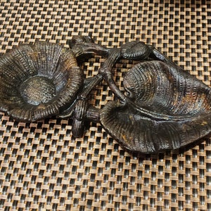 Vintage Kasli Ashtray  branch with  flower and  leaf