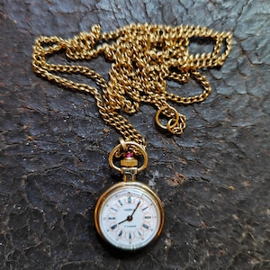 Vintage USSR  Goldplated Womens Pendant Watch Luch .