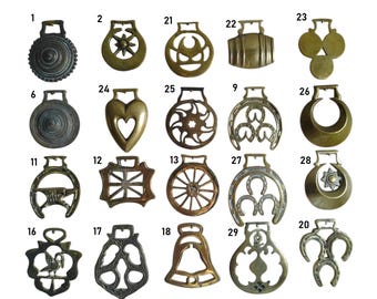 Vintage & Antique Horse Harness  Brass Medallions.