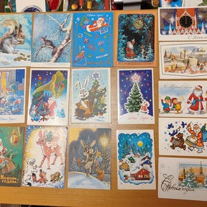 Set di 17 cartoline d'epoca URSS "Buon Anno Nuovo".