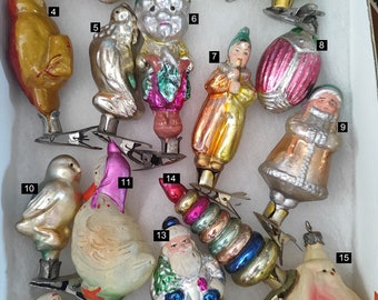 Vintage Soviet USSR Cristmas glass ornaments.