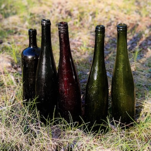 Old Dark blue  German wine bottle.
