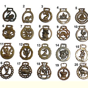 Vintage & Antique Horse Harness  Brass Medallions.