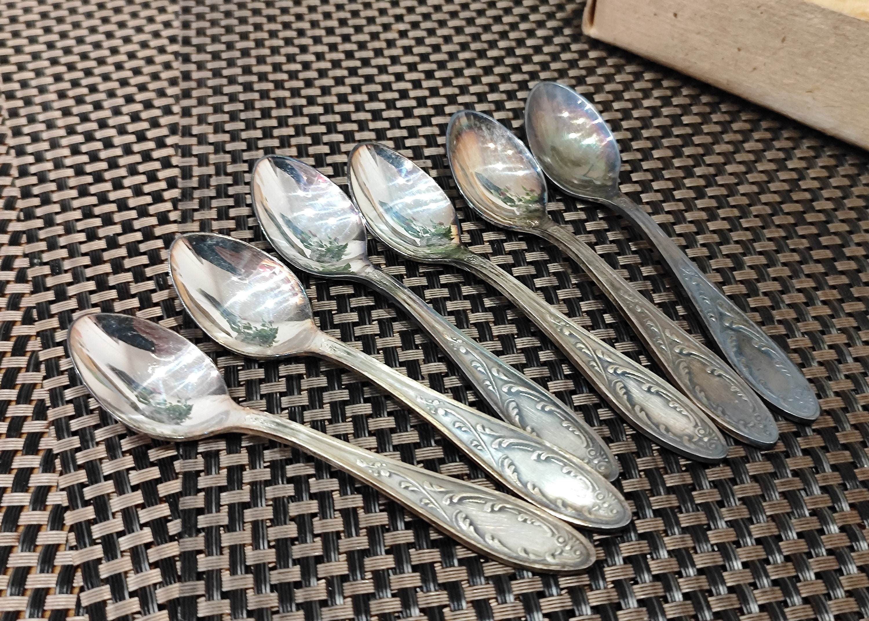 Vintage silverware coffee spoons Melhior cutlery set silver plated Antique  kitchen flatware
