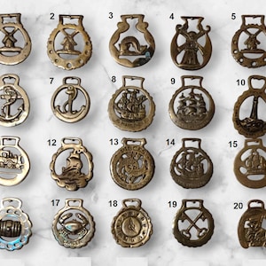 Vintage & Antique Horse Harness  Brass Medallions.