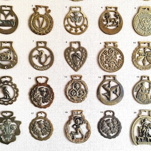 Vintage & Antique Horse Harness  Brass Medallions.