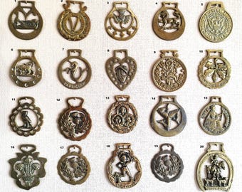 Vintage & Antique Horse Harness  Brass Medallions.