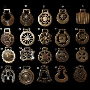 Vintage & Antique Horse Harness  Brass Medallions.