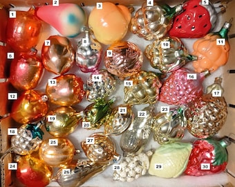 vintage ornements en verre de Cristmas soviétique URSS.