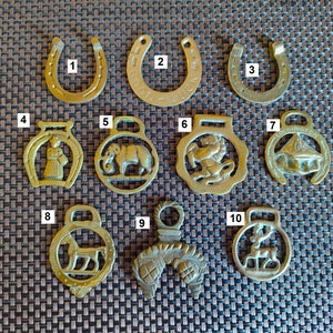 Vintage & Antique Horse Harness  Miniature Brass Medallions.