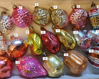 ornements en verre Cristmas de l&#39;URSS soviétique vintage.