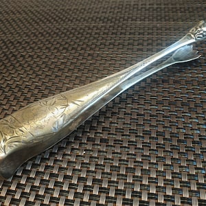 Antique Solid Silver French &quot;Hairy Lion Paw&quot; Sugar Tongs.