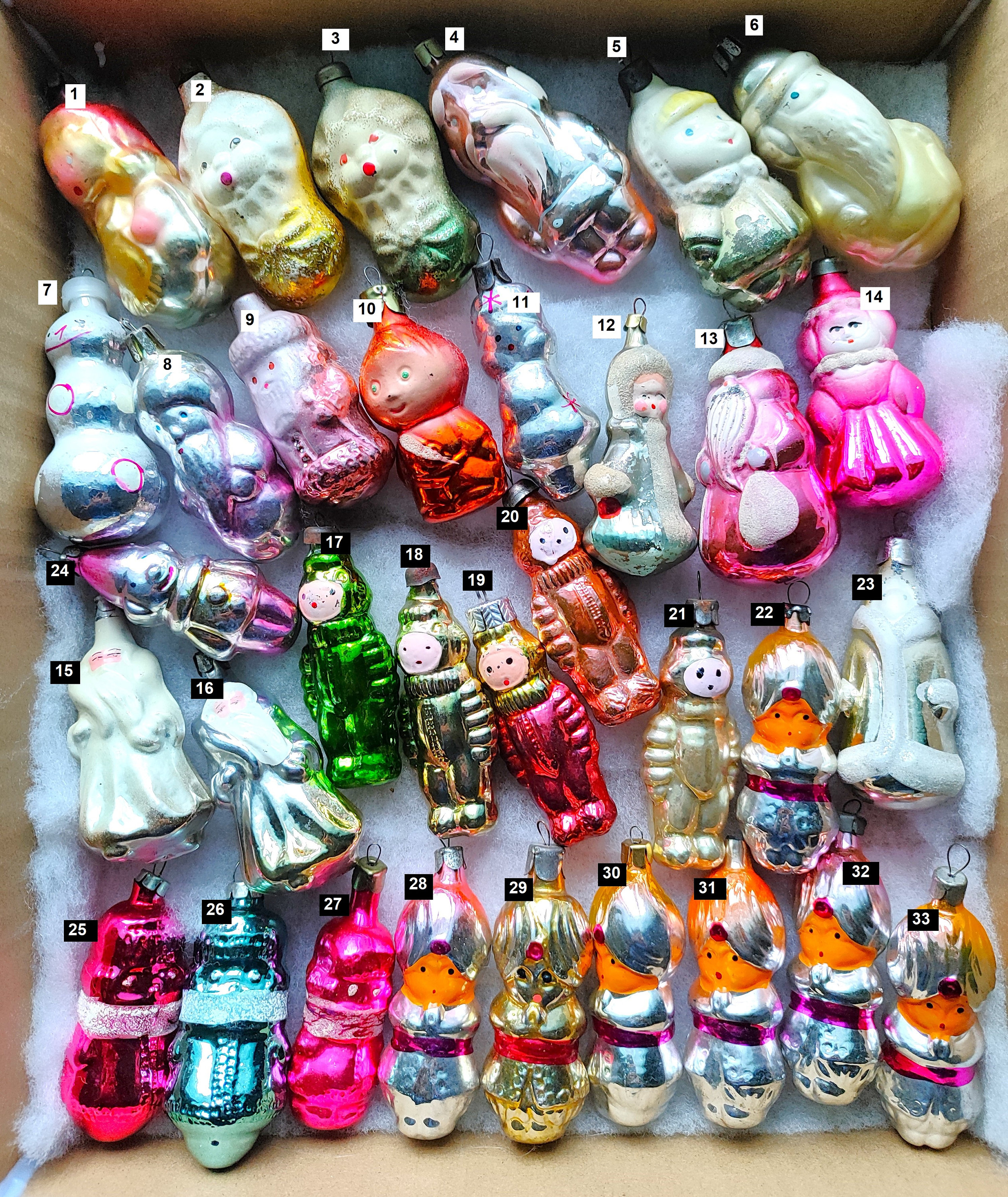 Vintage Soviet USSR Cristmas Glass Ornaments. - Etsy