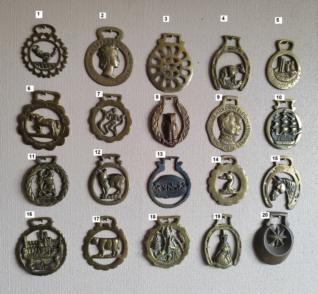 Vintage & Antique Horse Harness Brass Medallions. Etsy