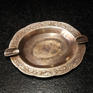 Vintage silvered ashtray , made in Viet Nam.