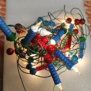 Vintage garland with lights  Christmas tree decor USSR