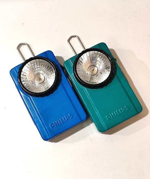 Lampe Torche Vintage Philips Années 80 - Allemagne - Métal Argent/rouge