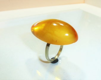 Vintage USSR Honey Amber ring.