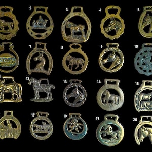 Vintage & Antique Horse Harness  Brass Medallions.