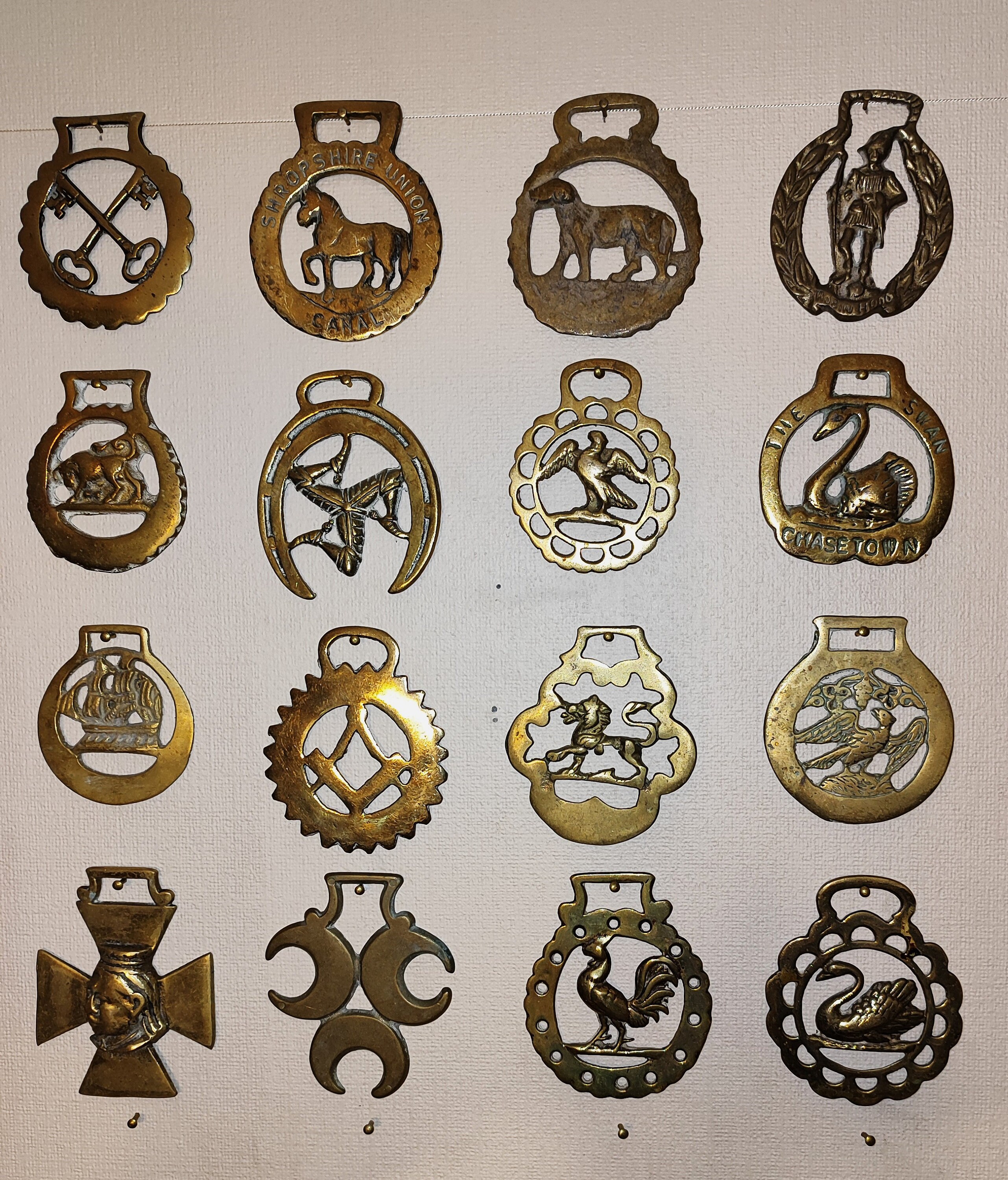 Vintage & Antique Horse Harness Brass Medallions. -  Sweden